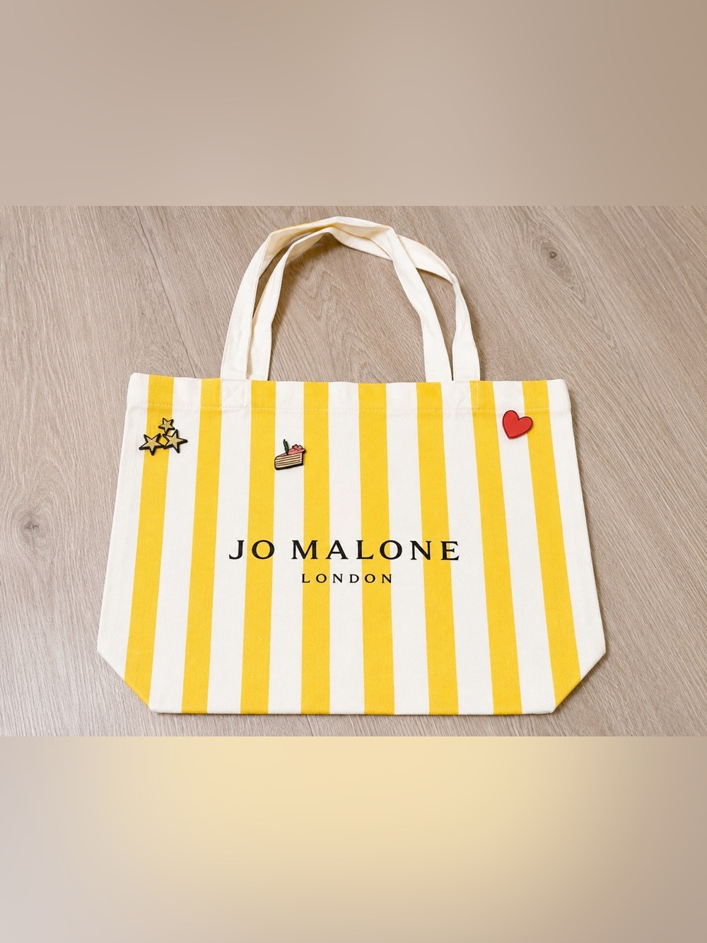 Jo Malone Yellow & Cream Striped Tote Bag